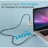 USB-C-auf-USB-C-Kabel EQUIP 3,0 m — USB 3.2 Gen 2x2, 20 Gbit/s, PD 240 W, 4K@60 Hz, schwarz