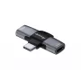 Adapter USB-C OTG 2-in-1 EQUIP 133479 — 100W PD, 10Gbit/s, 1x USB-C auf 2x USB-C, grau