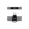Adapter USB-C OTG 2-in-1 EQUIP 133479 — 100W PD, 10Gbit/s, 1x USB-C auf 2x USB-C, grau