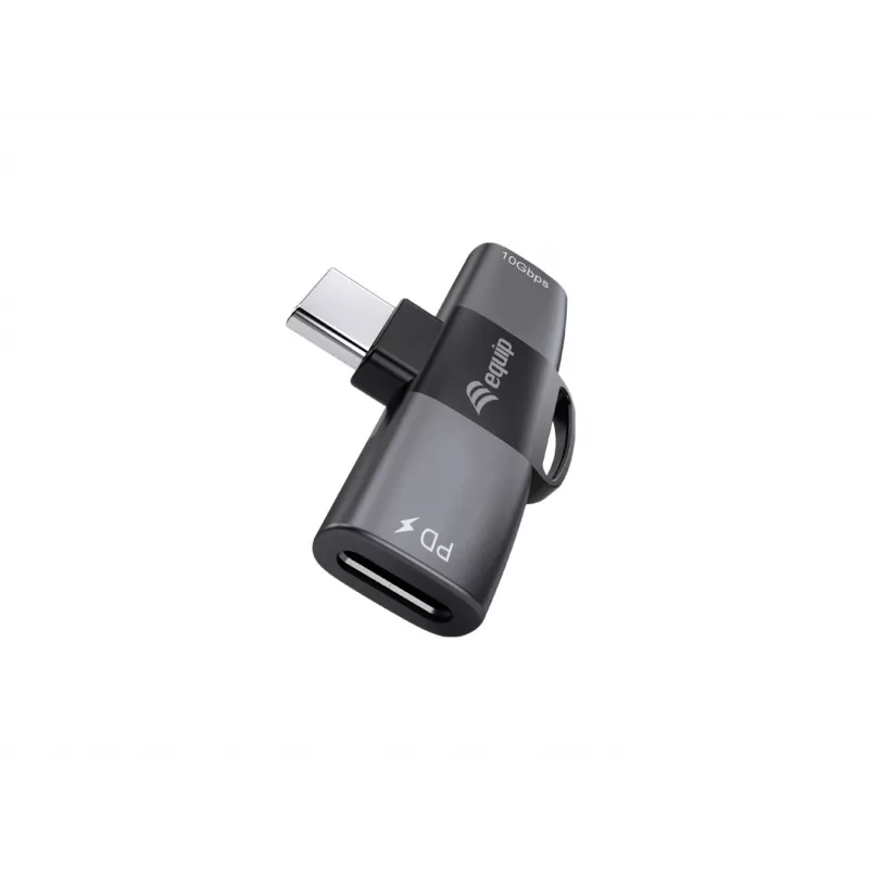 Adapter USB-C OTG 2-in-1 EQUIP 133479 — 100W PD, 10Gbit/s, 1x USB-C auf 2x USB-C, grau