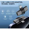 Adapter USB-C OTG 2-in-1 EQUIP 133479 — 100W PD, 10Gbit/s, 1x USB-C auf 2x USB-C, grau