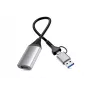USB-zu-HDMI-Adapter EQUIP 133498 (USB-C- und USB-A-Stecker auf HDMI, 1080p, Aluminiumgehäuse, grau)