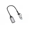 USB-zu-HDMI-Adapter EQUIP 133498 (USB-C- und USB-A-Stecker auf HDMI, 1080p, Aluminiumgehäuse, grau)