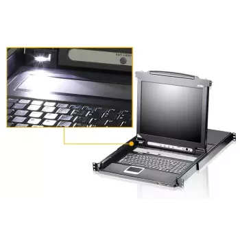 ATEN CL5708N Rack-Konsole 48,3 cm (19 Zoll) Schwarz 1HE