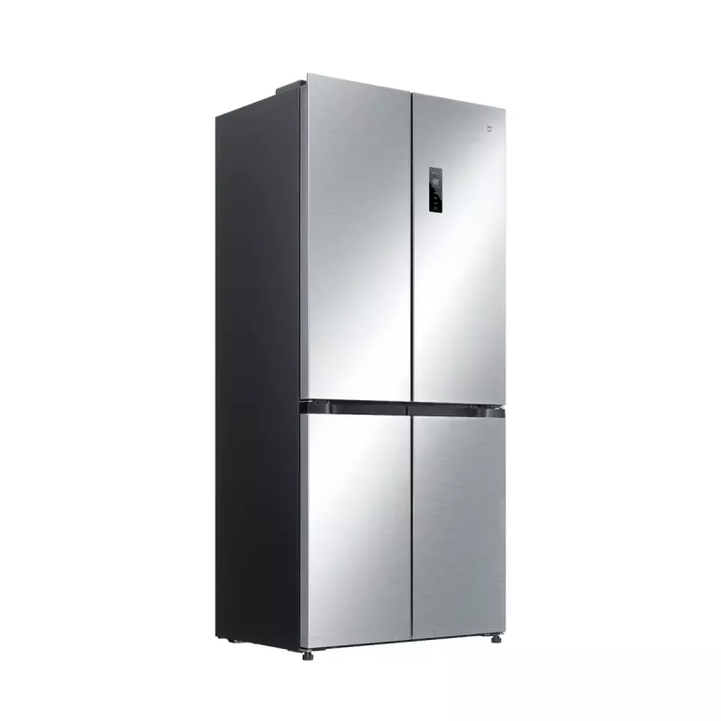 Freistehender Side-by-Side-Kühlschrank Xiaomi Mijia Cross Door 502L – Gesamt 502 L (Kühlschrank 326 L / Gefrierschrank 176 L), No Frost, Energieeffizienzklasse E, Höhe 191,2 cm, 37 dB, Gebürstetes Silber