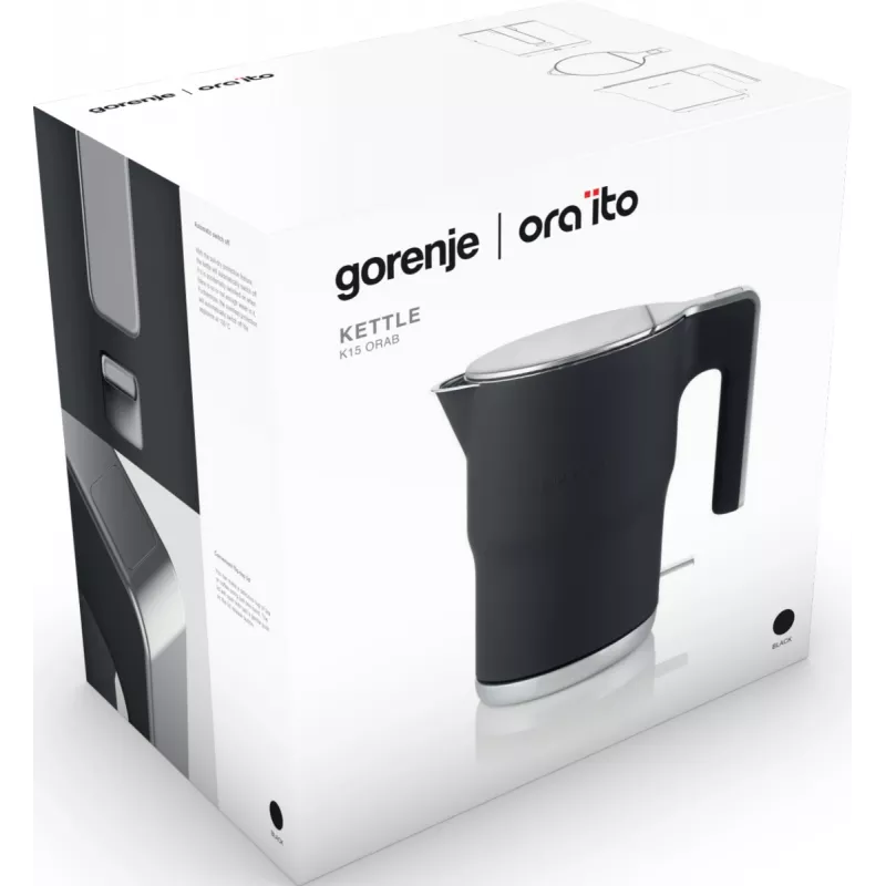 Gorenje K15ORAB Wasserkocher, 1,5 l, 2400 W, Schwarz