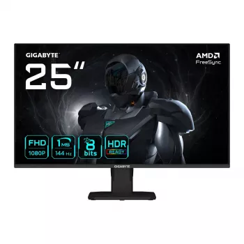 25 Zoll FHD Gaming-Monitor GIGABYTE GS25F14 – 1920×1080, 144Hz, 1ms, 300 cd/m², DisplayHDR10, HDMI 2.0, DisplayPort 1.2, VESA