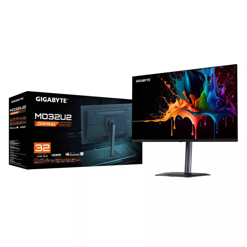 32 Zoll GIGABYTE MO32U2 QD-OLED 4K UHD Gaming-Monitor — 3840×2160, 240 Hz, 0,03 ms, 250 cd/m², HDMI 2.1, DisplayPort 1.4