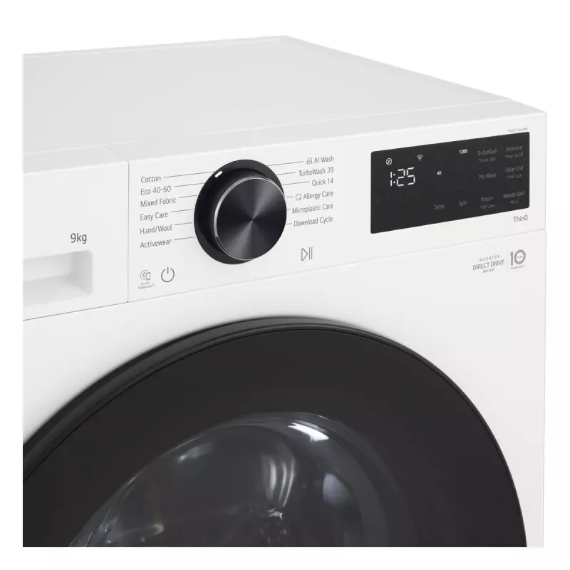Waschtrockner LG F2X50S9TWB, Frontlader, 9 kg, 1170 U/min, A Energie, 600×535×850 mm, weiß