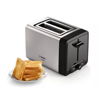 Bosch TAT4P420 Toaster 2 Scheiben 970 W Schwarz, Edelstahl