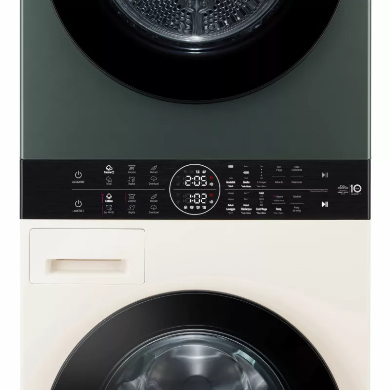 Waschtrockner LG WT1210EGF freistehend Frontlader, 22 kg, 1400 U/min, Grün/Weiß