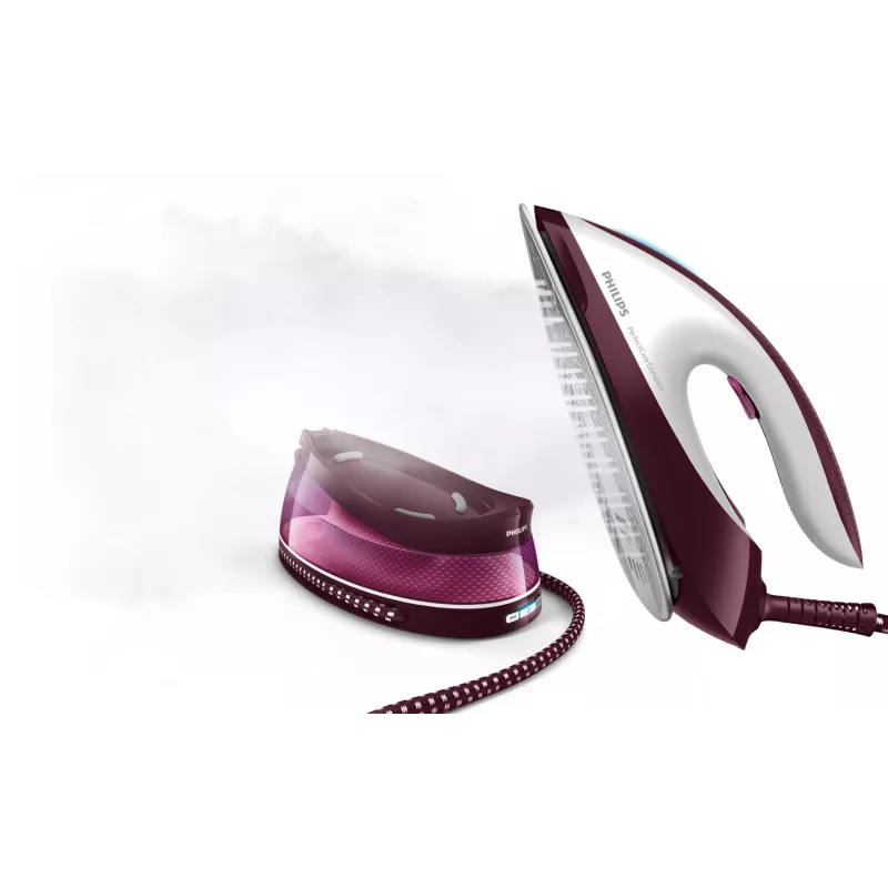 Philips GC7842/40 Dampfbügelstation 2400 W 1,5 L SteamGlide Plus Bügelsohle Lila, Weiß