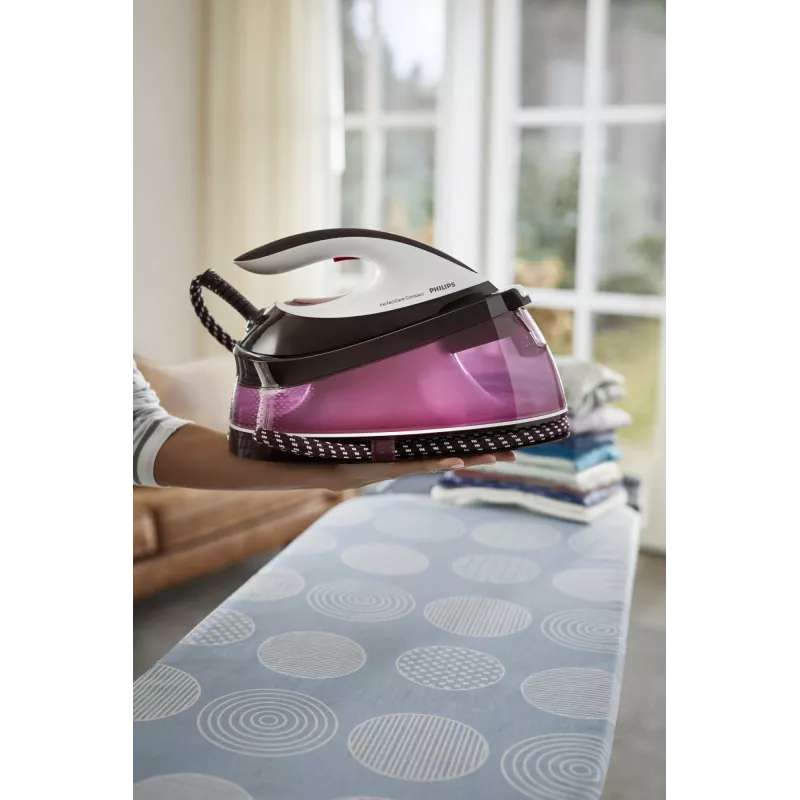 Philips GC7842/40 Dampfbügelstation 2400 W 1,5 L SteamGlide Plus Bügelsohle Lila, Weiß