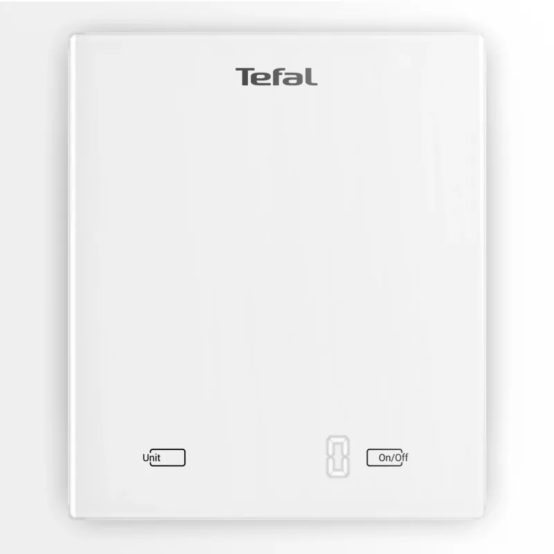 Elektronische Küchenwaage Tefal Essential BC5504V0 — 5 kg Tragkraft, 1 g Genauigkeit, LCD-Display, weiß