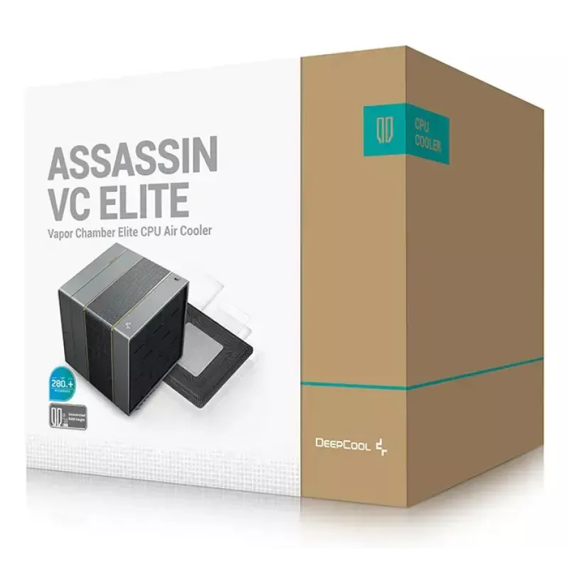 CPU-Luftkühler DeepCool ASSASSIN VC ELITE, 120/140-mm-Lüfter, FDB, 147×144×164 mm, Schwarz