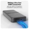 SSD-Gehäuse Hyper HD2500GL für M.2 PCIe SSD (USB4 Gen4, USB‑C) Schwarz