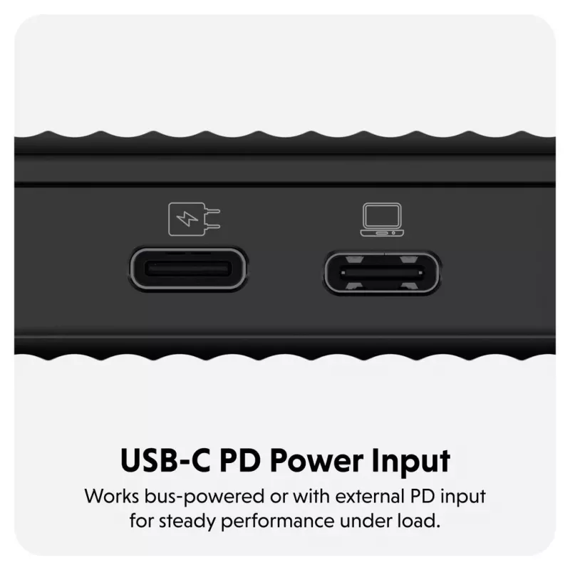 SSD-Gehäuse Hyper HD2500GL für M.2 PCIe SSD (USB4 Gen4, USB‑C) Schwarz