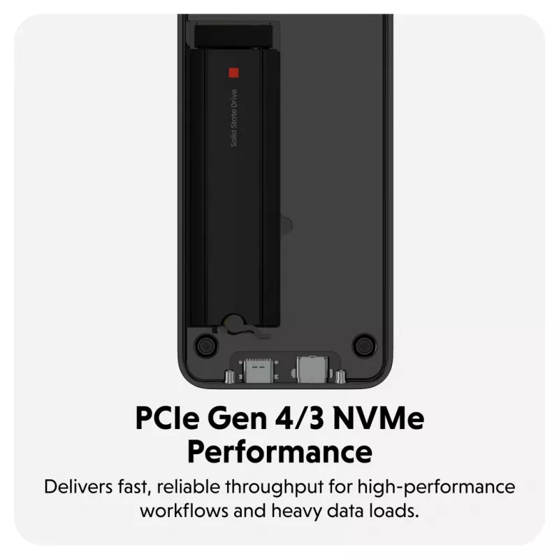 SSD-Gehäuse Hyper HD2500GL für M.2 PCIe SSD (USB4 Gen4, USB‑C) Schwarz