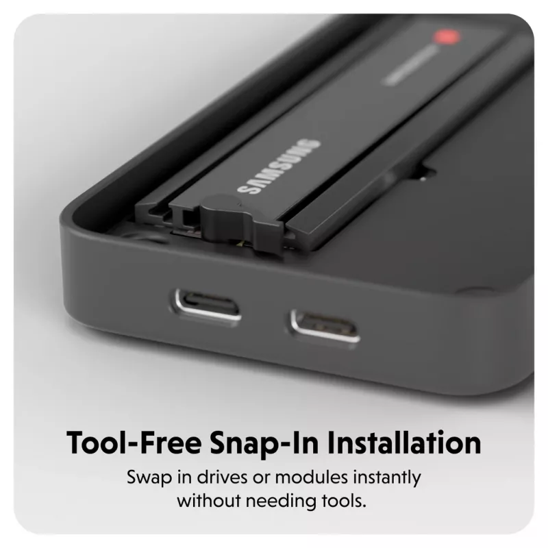 SSD-Gehäuse Hyper HD2500GL für M.2 PCIe SSD (USB4 Gen4, USB‑C) Schwarz