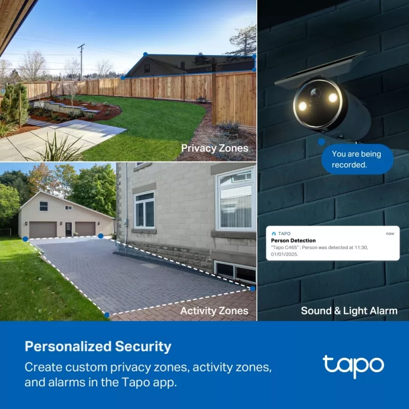 TP-Link Tapo Enhanced AI Solar Security Camera Ultra, Wireless, Bullet, Wi-Fi, Outdoor, 850 nm, 512 GB