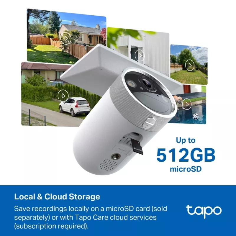 TP-Link Tapo Enhanced AI Solar Security Camera Ultra, Wireless, Bullet, Wi-Fi, Outdoor, 850 nm, 512 GB
