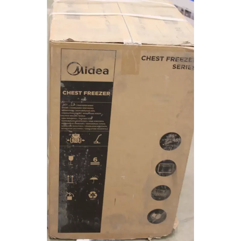 Gefriertruhe Midea MDRC152FEE01 — 99 L netto, Höhe 85 cm, Energieeffizienzklasse E, Weiß