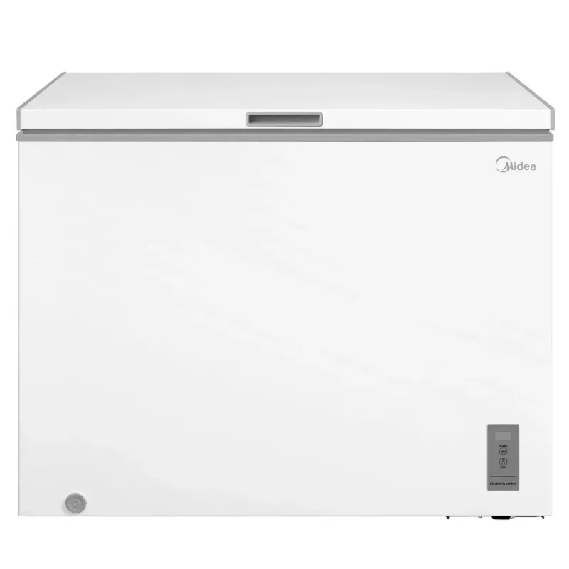Gefriertruhe Midea MDRC411FZE01 — freistehend, 293 L Kapazität, Energieeffizienzklasse E, 14 kg/24h Gefrierleistung, weiß