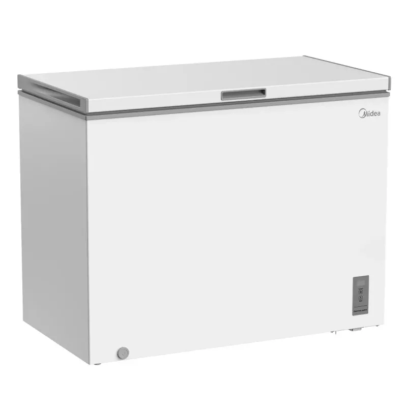 Gefriertruhe Midea MDRC411FZE01 — freistehend, 293 L Kapazität, Energieeffizienzklasse E, 14 kg/24h Gefrierleistung, weiß