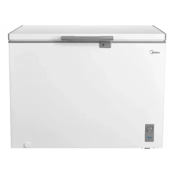 Gefriertruhe Midea MDRC411FZE01 — freistehend, 293 L Kapazität, Energieeffizienzklasse E, 14 kg/24h Gefrierleistung, weiß