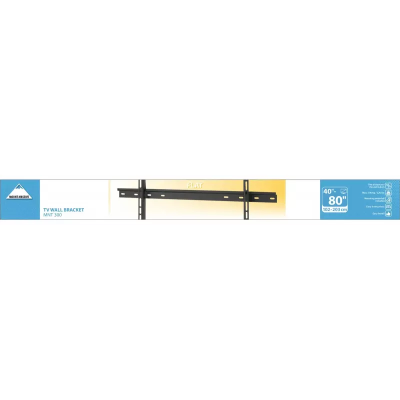 Vogel's Wandhalterung MNT 300 für Flachbildschirme bis 2,03 m (80 Zoll), Tragfähigkeit 100 kg, VESA 100x100–600x400, Schwarz
