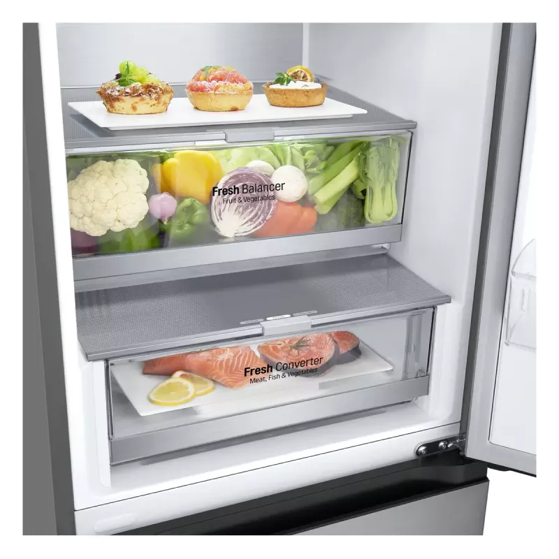 LG GBV7280CPY.APYQEUR Kühl-Gefrierkombination Freistehend 387 l Edelstahl