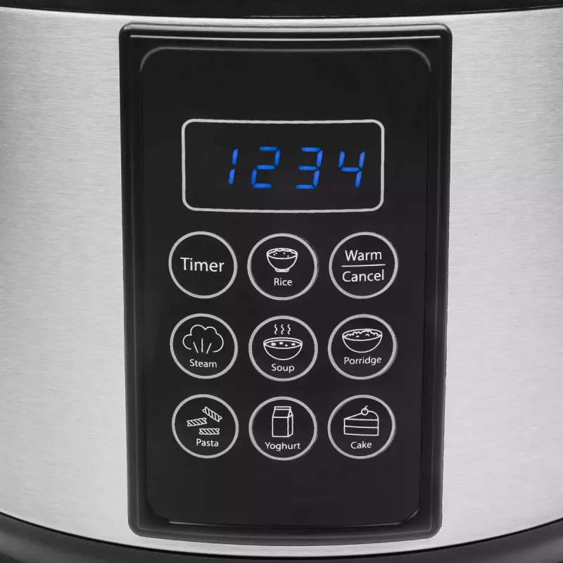 Multicooker Tristar RK-6132 — 1,5 L, 500 W, 7 Automatikprogramme, LCD, Edelstahl/Schwarz