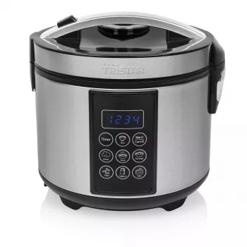 Multicooker Tristar RK-6132 — 1,5 L, 500 W, 7 Automatikprogramme, LCD, Edelstahl/Schwarz