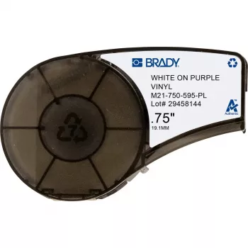 Selbstklebendes Druckeretikett Brady M21-750-595-PL – Vinyl, lila auf weiß, 1,91 cm × 6,4 m