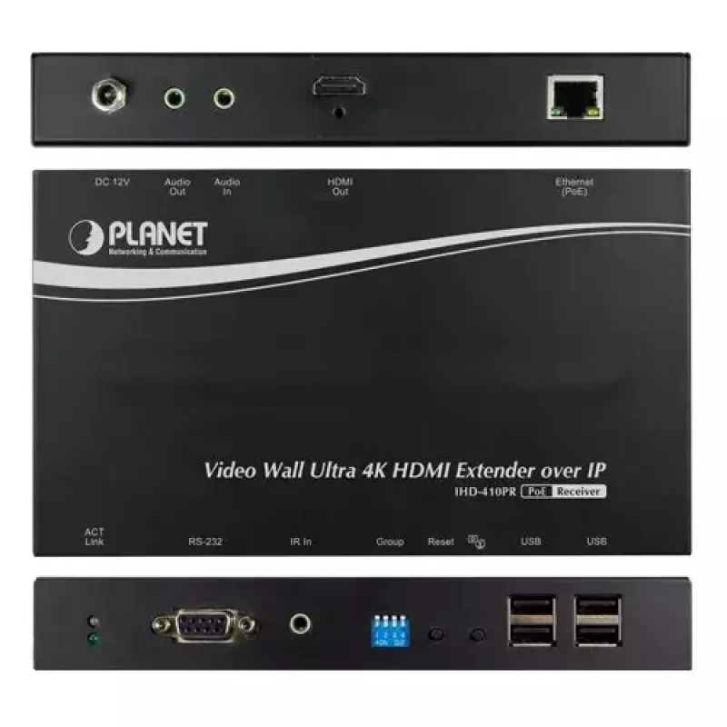 PLANET IHD-410PR Video-Wall-Ultra-4K-HDMI/USB-Empfänger
