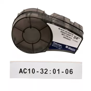 Selbstklebendes Endlosdruckeretikett Brady M21-750-414 — 1,9 cm Höhe, schwarz auf weiß
