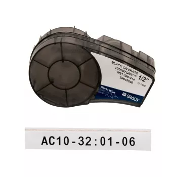 Selbstklebendes Endlos-Etikettendruckeretikett Brady M21-500-414 — schwarz auf weiß, 1,3 cm Höhe, 3,05 m Länge