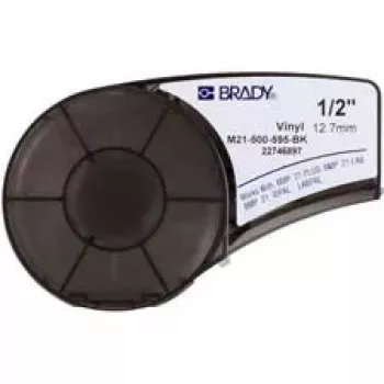 Selbstklebendes Druckeretikett Brady 139742 — Acryl/Vinyl, 1,27 cm × 6,4 m, schwarz auf weiß