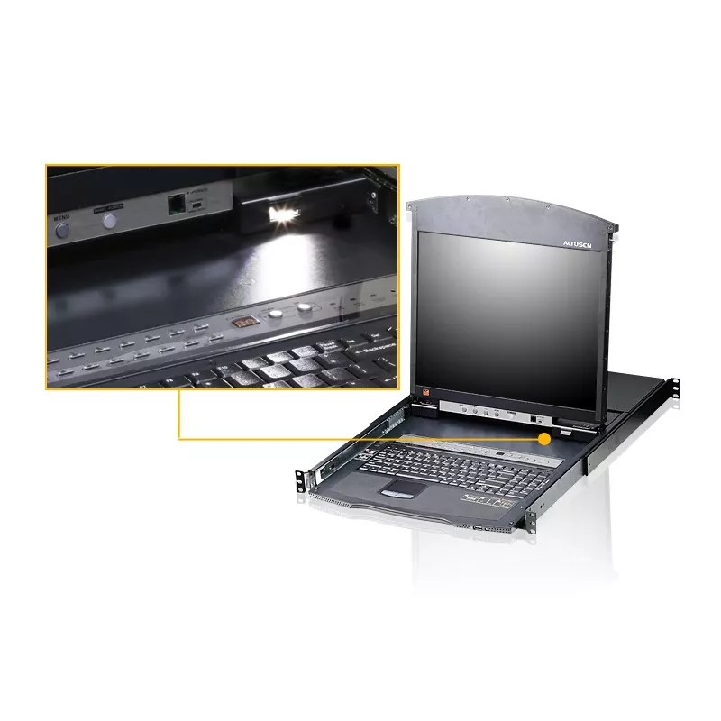 ATEN KL1508AM Rack-Konsole 43,2 cm (17 Zoll) 1280 x 1024 Pixel Metall Schwarz 1U
