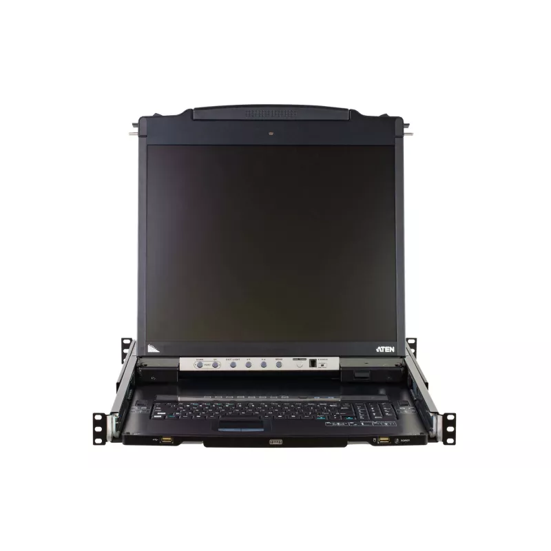 ATEN CL5808N Rack-Konsole 48,3 cm (19 Zoll) 1280 x 1024 Pixel Metall, Kunststoff Schwarz 1U