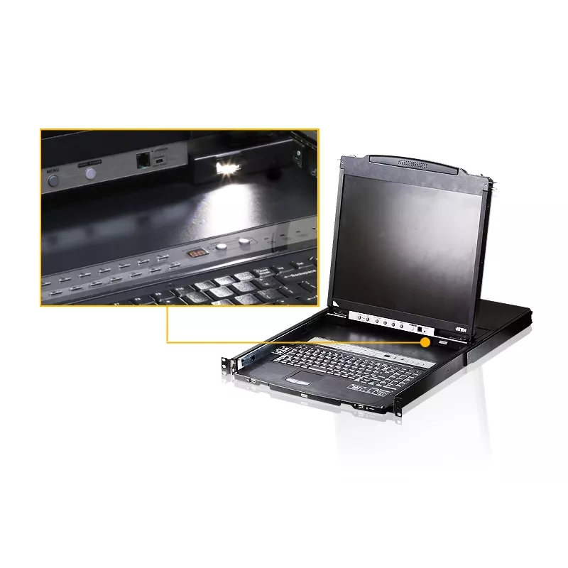 ATEN CL5816N-ATA-EG Rack-Konsole 48,3 cm (19 Zoll) Schwarz 1U
