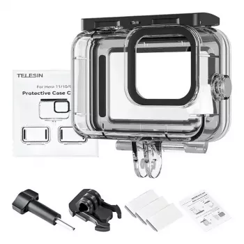 Schutzhüllen-Kombi Telesin für GoPro Hero 12/11/10/9 – Set aus Hartschale und Silikonhülle