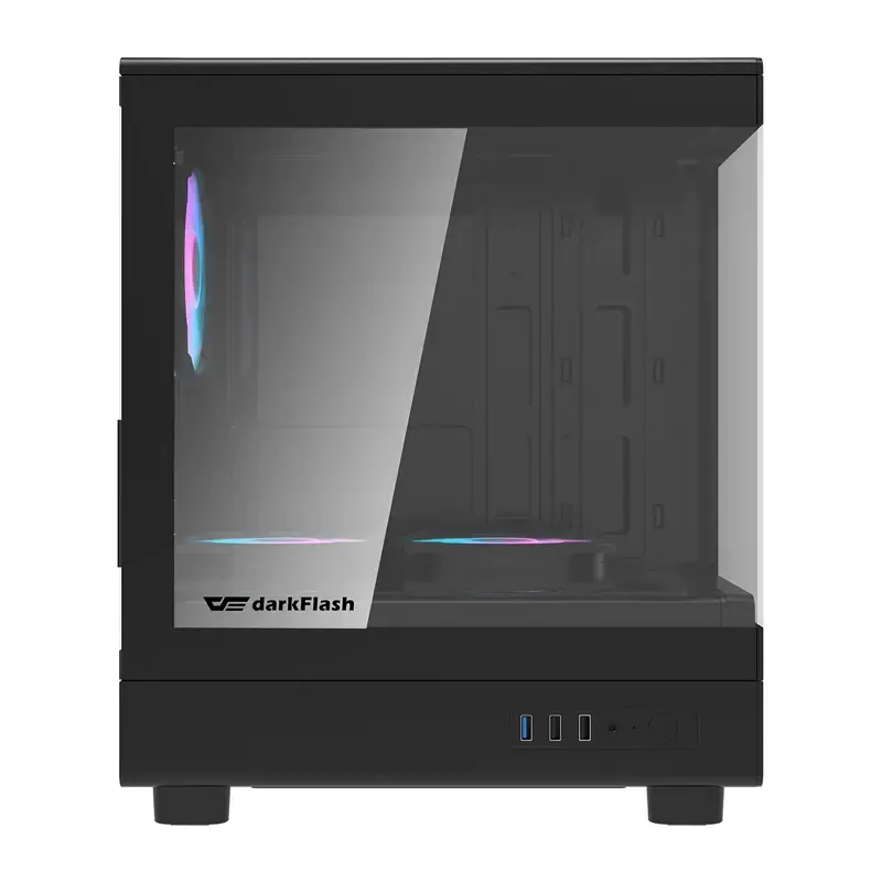 Computergehäuse DarkFlash DB330M Schwarz v2 mit drei vorinstallierten Lüftern
