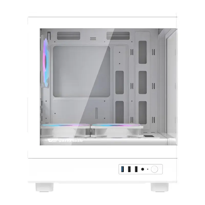 Darkflash Computergehäuse DB330M Weiß v2 mit drei vorinstallierten Lüftern, micro-ATX/mATX-Unterstützung