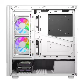 Computergehäuse DarkFlash DS950V mit integriertem Display, weiß, inklusive 6 Lüfter