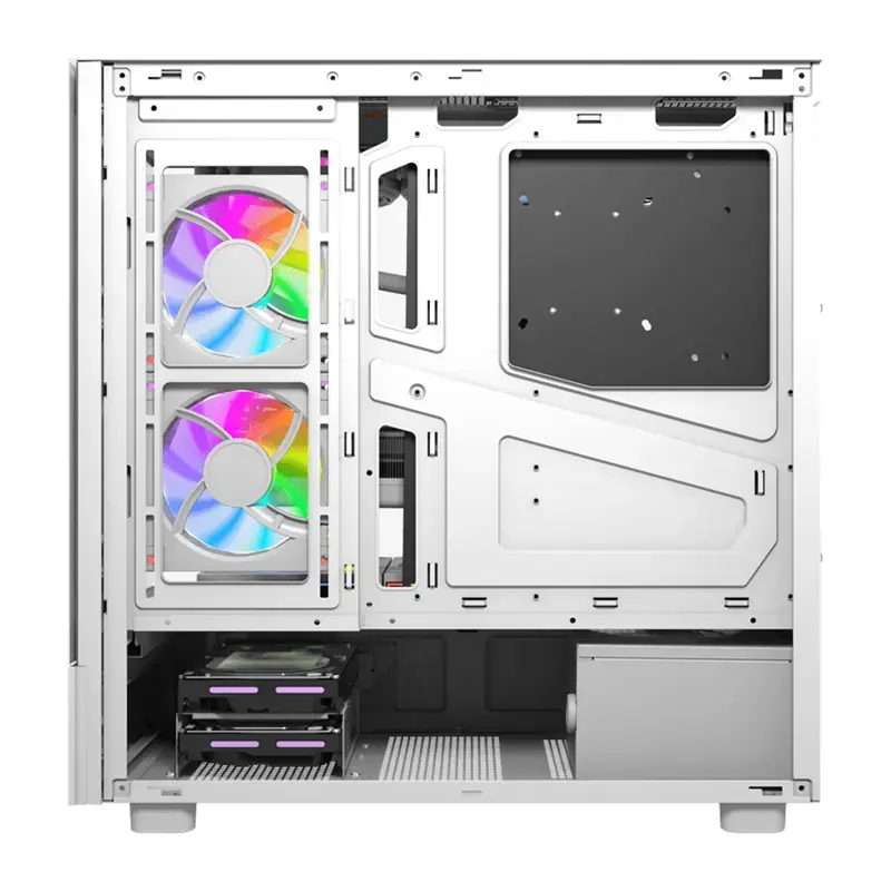 Computergehäuse DarkFlash DS950V mit integriertem Display, weiß, inklusive 6 Lüfter