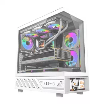 Computergehäuse DarkFlash DS950V mit integriertem Display, weiß, inklusive 6 Lüfter
