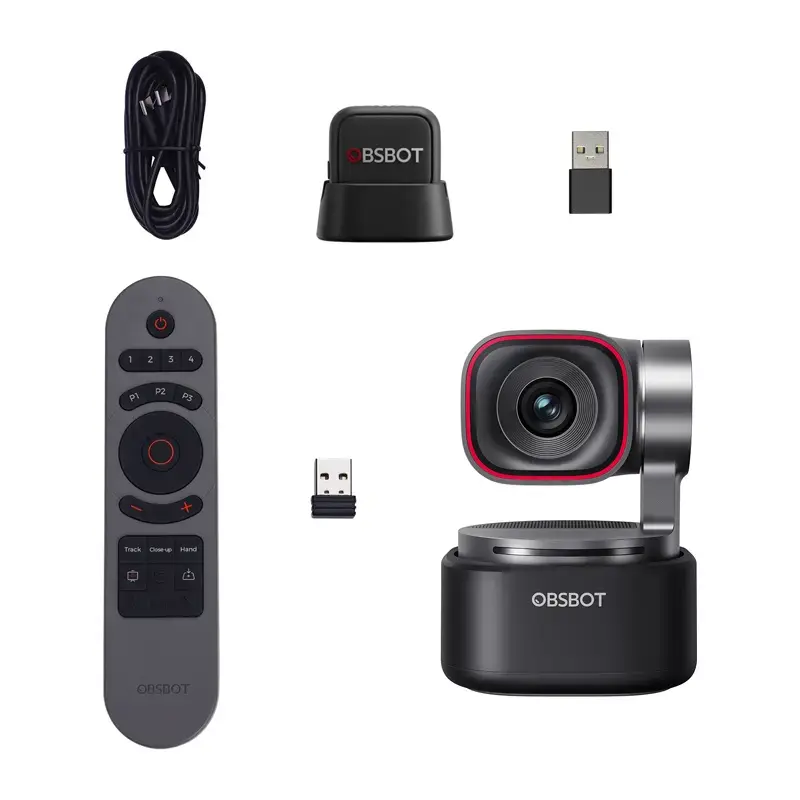 Webcam Obsbot Tiny 3 Lite mit Fernbedienung und eingebautem Mikrofon