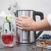 Elektrischer Wasserkocher GASTROBACK Design Cool Touch 1,5 L 2200 W, Edelstahl/Schwarz