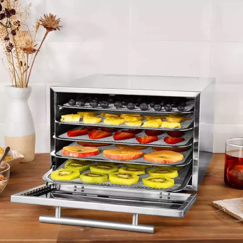 Dörrautomat GASTROBACK Mini Professional 400 W, Edelstahl, Timer bis zu 24 h, 282×347×206 mm